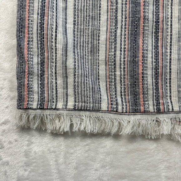 Drew Womens Top Striped Linen Viscose Sleeveless Size S Fringe Boho Comfy Artzy - Picture 5 of 11